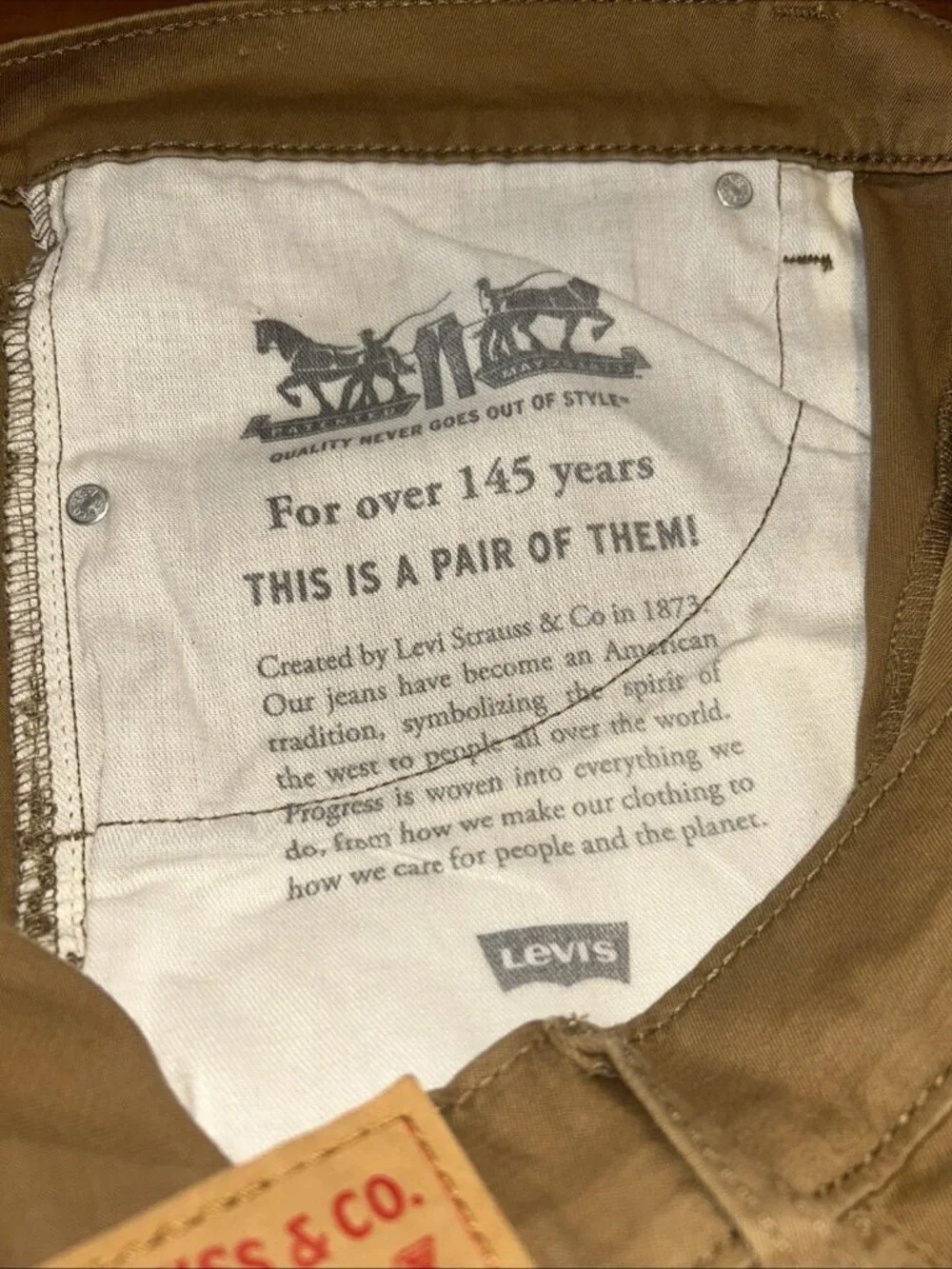 Levi's 541 Men’s 44x32 Tan Coin Pocket Denim Classic Athletic Tapered Leg Jeans